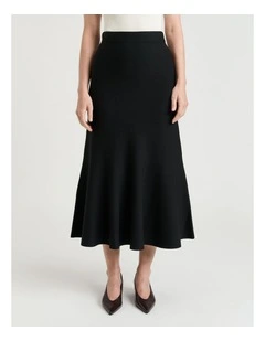 Milano Fluted Skirt in Black