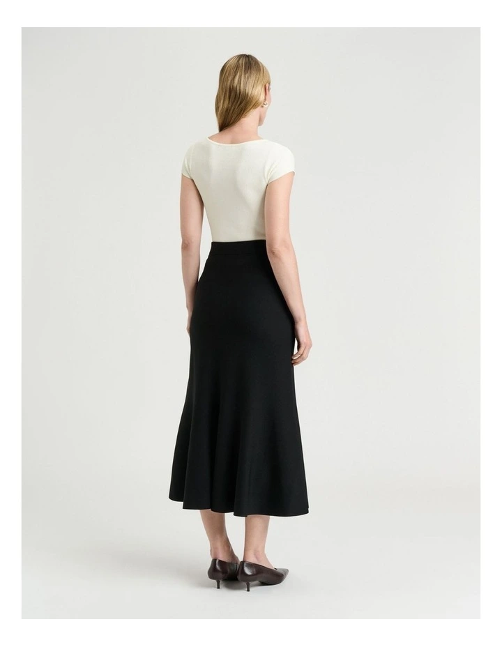 Milano Fluted Skirt in Black image 2