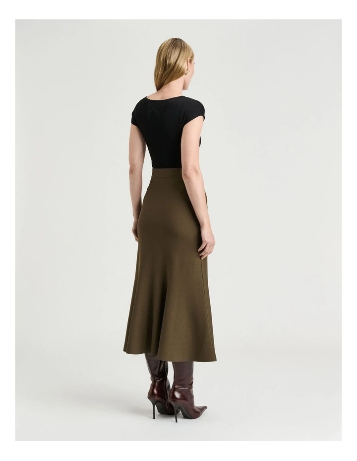 Milano Fluted Skirt in Green image 2