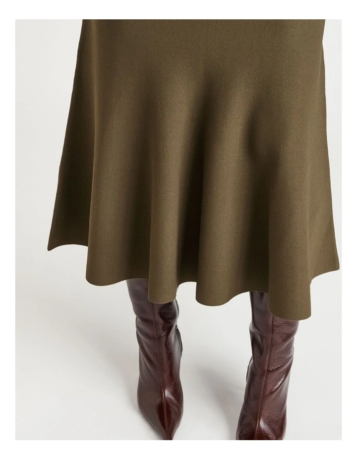Milano Fluted Skirt in Green image 3