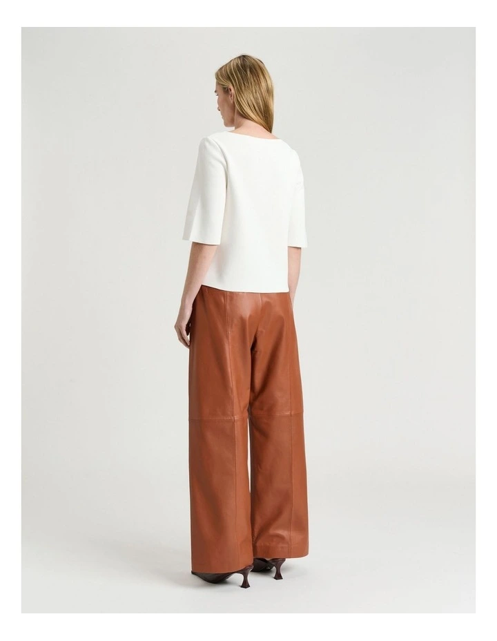 Milano Slash Neck Tee in White image 2