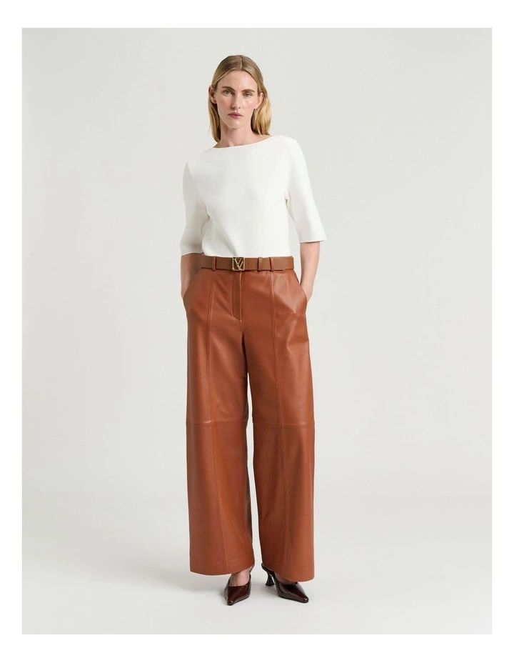 Milano Slash Neck Tee in White image 4