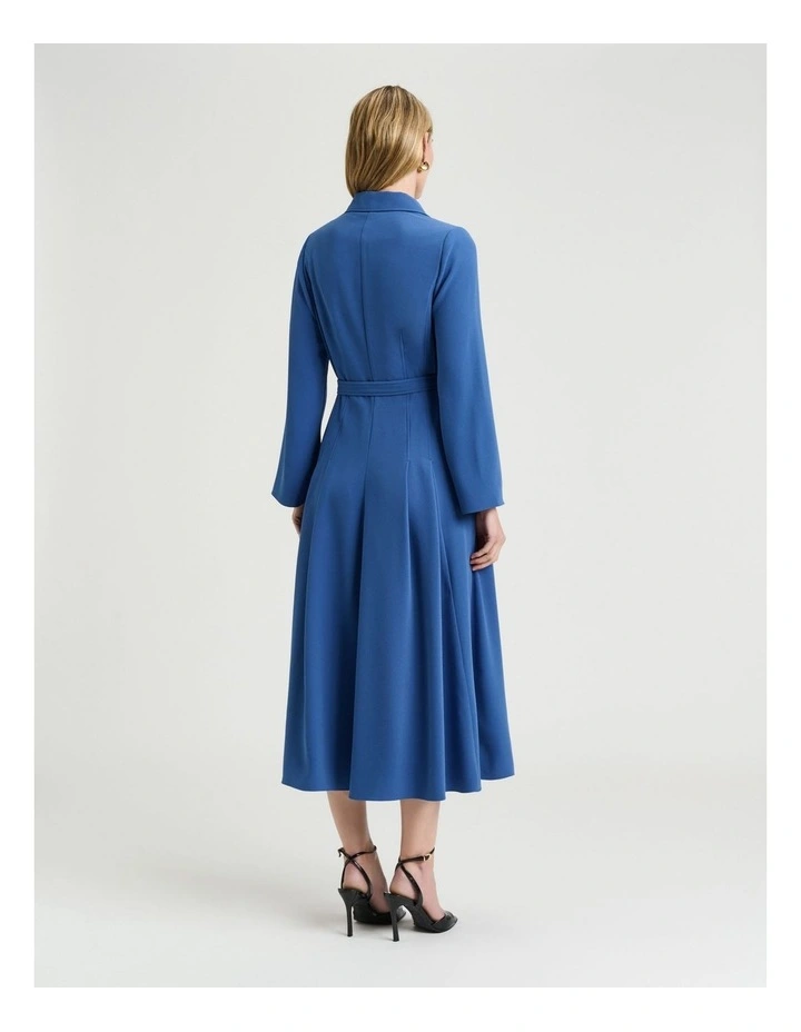 Stretch Crepe Shirtdress in Blue image 2