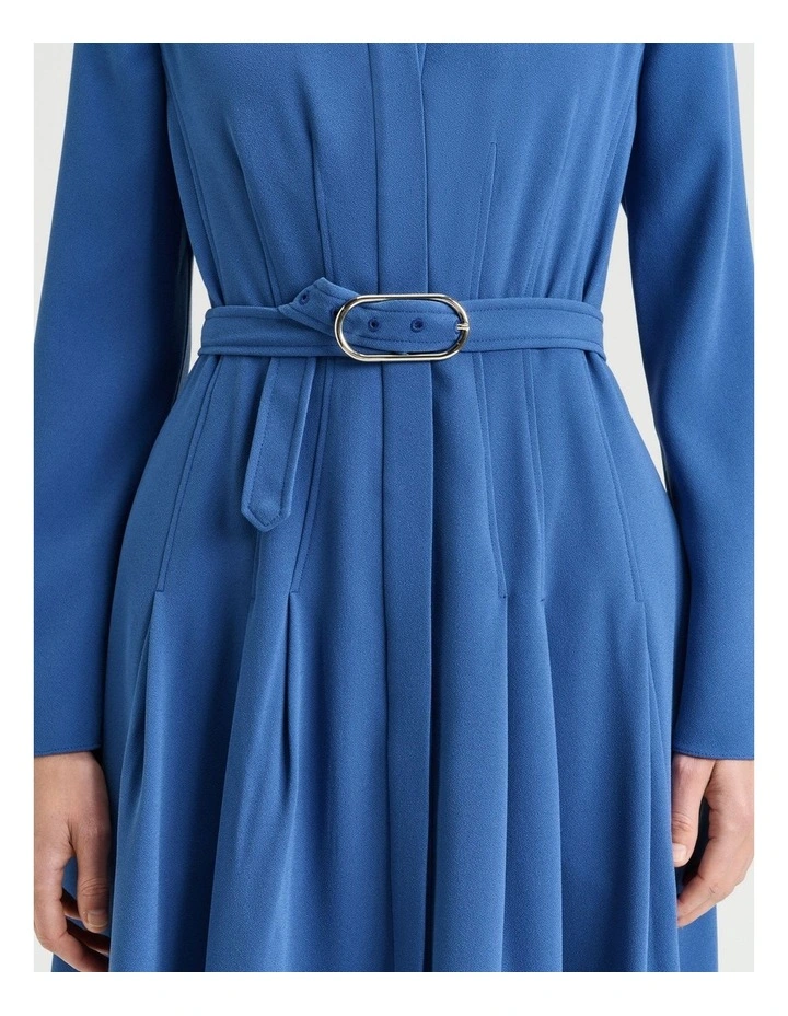 Stretch Crepe Shirtdress in Blue image 5