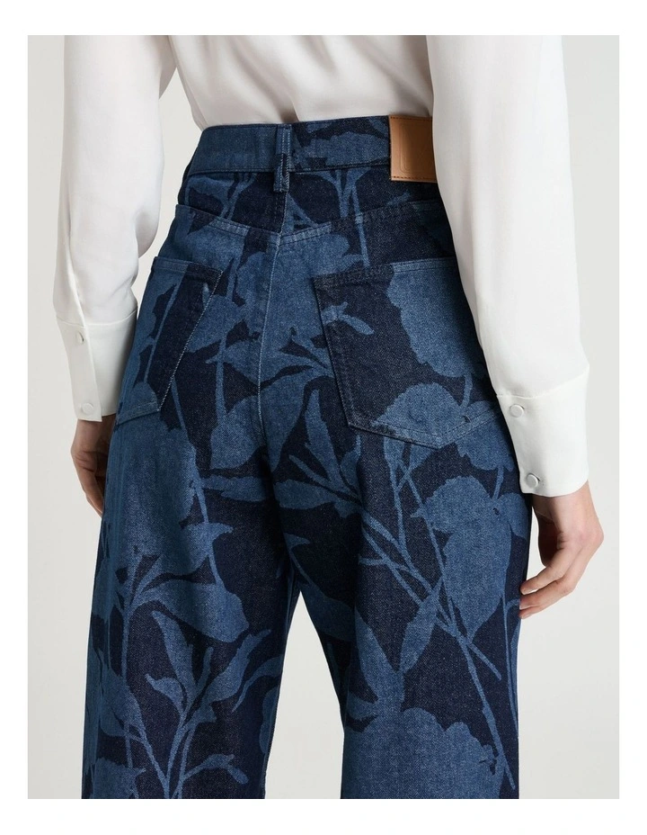 SHADOW FLORAL BARREL LEG JEAN image 3