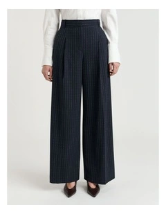 Pinstripe Straight Leg Pant in Navy