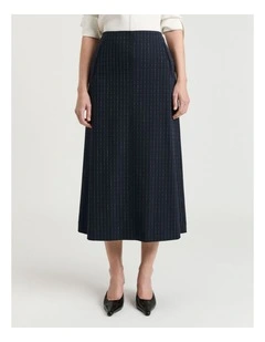 Pinstripe A Line Skirt in Navy