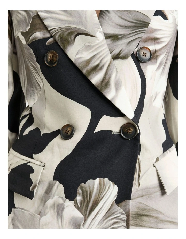 Baroque Double Breasted Blazer in Black image 3