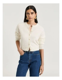 BRUSHED ALPACA WOOL BLEND CARDIGAN