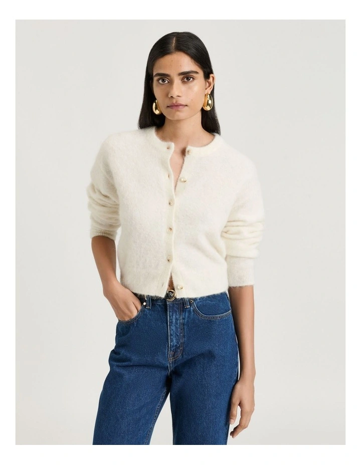 BRUSHED ALPACA WOOL BLEND CARDIGAN image 1