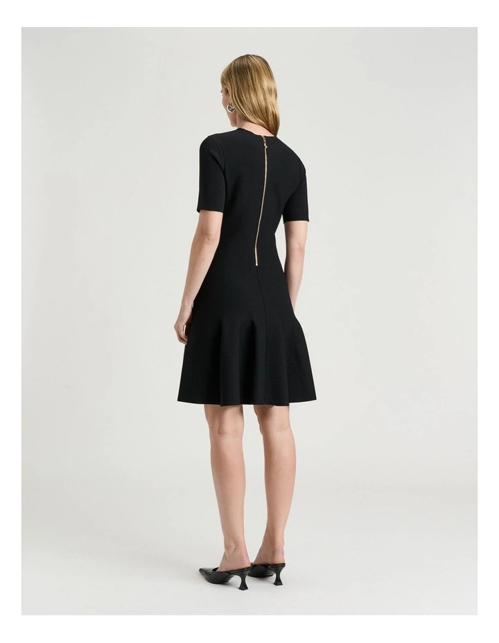 Milano Fluted Mini Dress in Black image 2