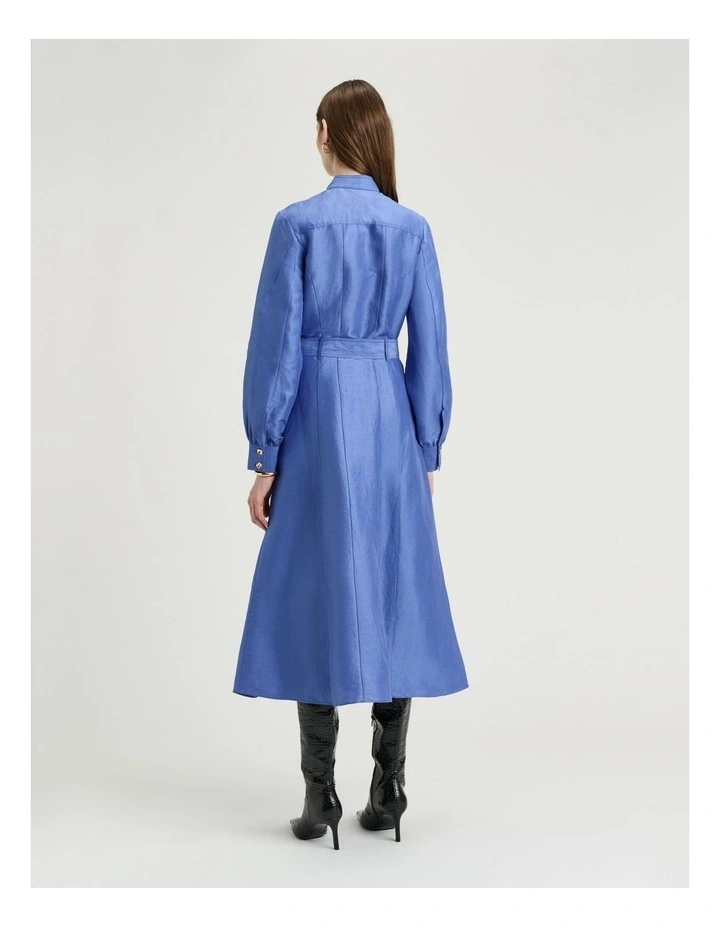 HYDRANGEA LINEN VISCOSE MIDI SHIRTDRESS image 2