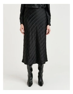STRIP SATIN BIAS SKIRT