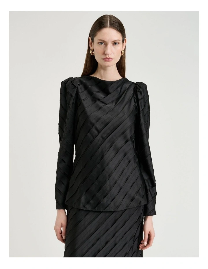 STRIP SATIN BIAS BLOUSE image 1