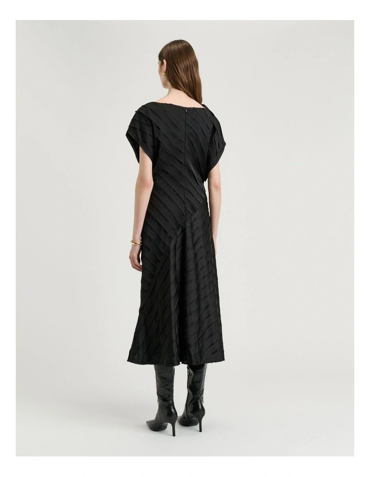 STRIP SATIN BIAS MIDI DRESS image 2