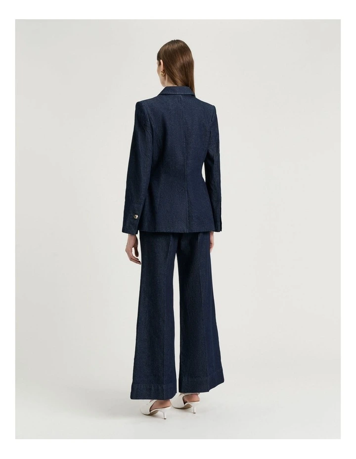 Denim Blazer in Dark Indigo image 2