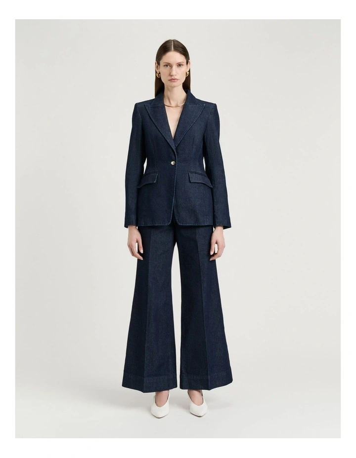 Denim Blazer in Dark Indigo image 5