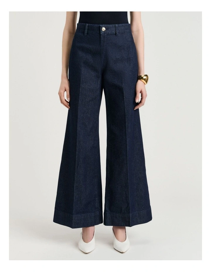 Flared Jean In Dark Indigo image 1