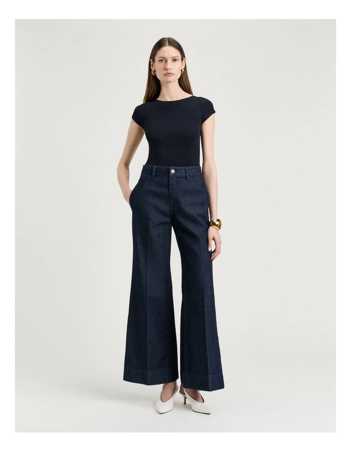 Flared Jean In Dark Indigo image 4