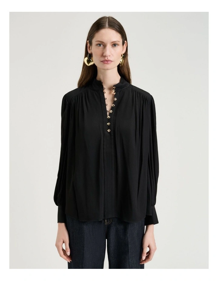 Georgette Blouse in Black image 1