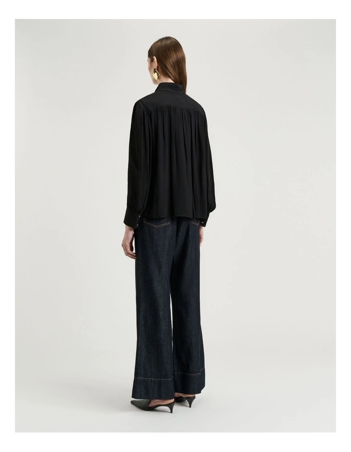 Georgette Blouse in Black image 2