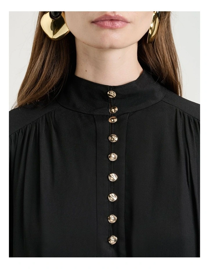 Georgette Blouse in Black image 3