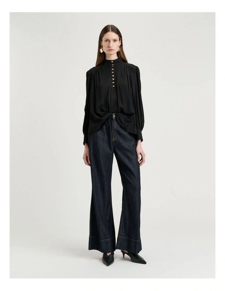 Georgette Blouse in Black image 4