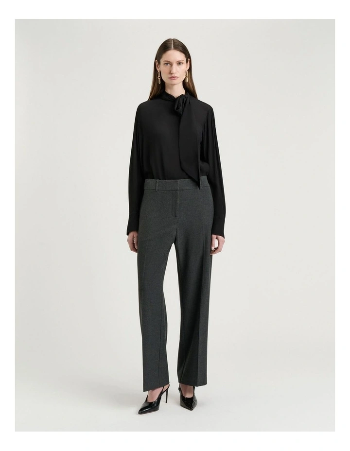 Georgette Scarf Neck Blouse In Black image 4