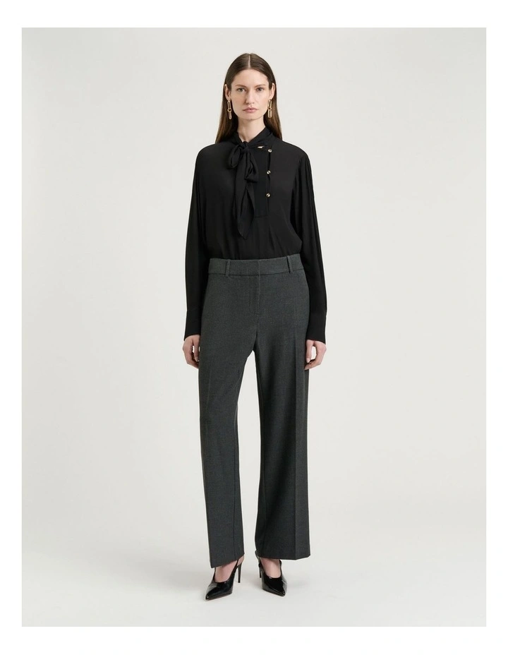 Georgette Scarf Neck Blouse In Black image 5