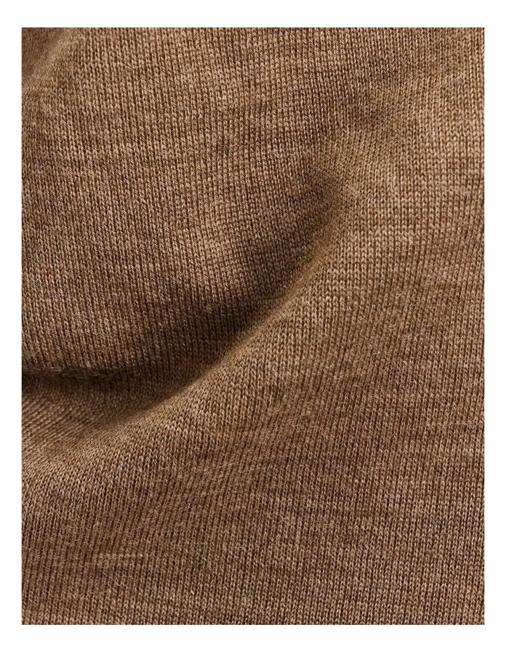 Fine Gauge Long Sleeve Mock Neck in Camel image 4