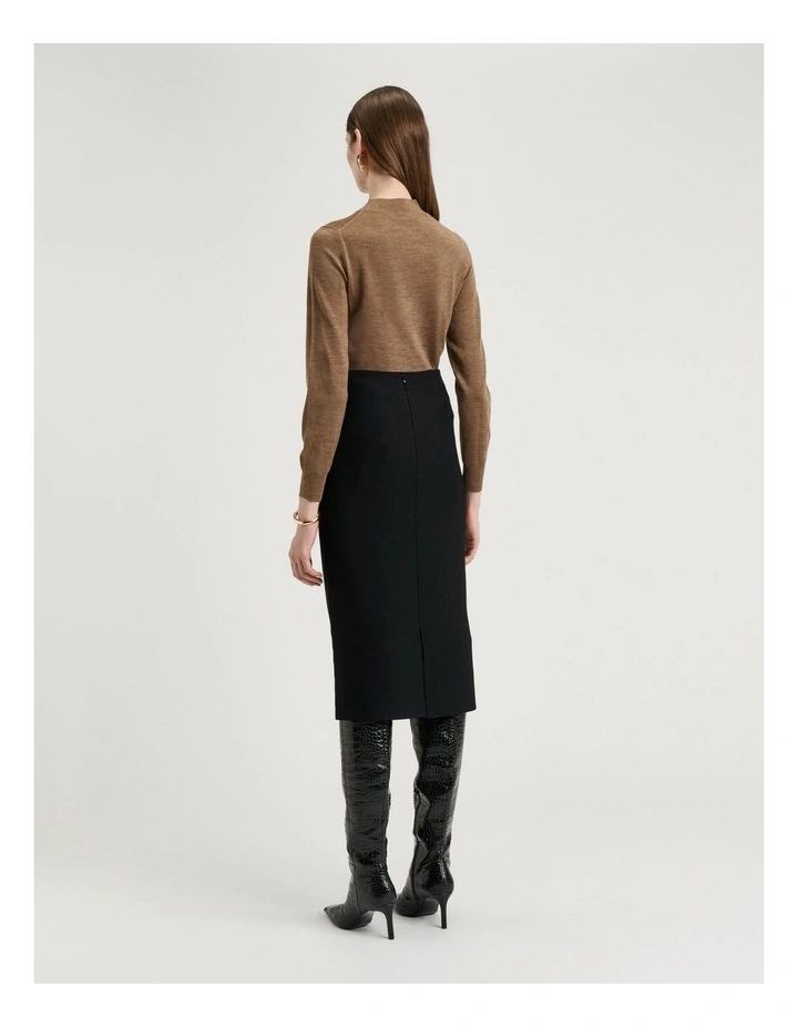 Milano Pencil Skirt in Black image 2