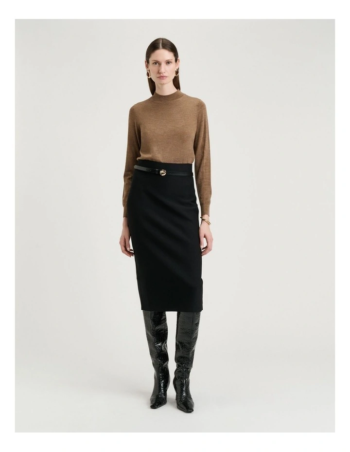 Milano Pencil Skirt in Black image 4