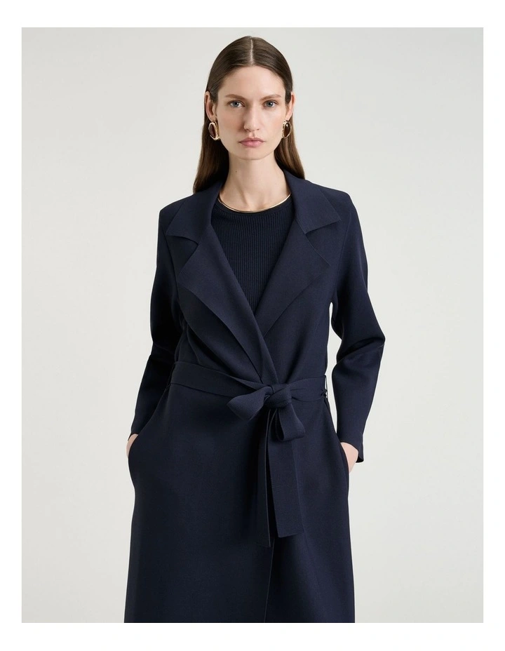Milano Double Breasted Coat in Ink image 5