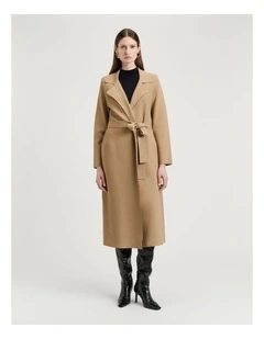 Milano Double Breasted Coat in Camel