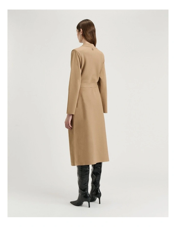 Milano Double Breasted Coat in Camel image 2