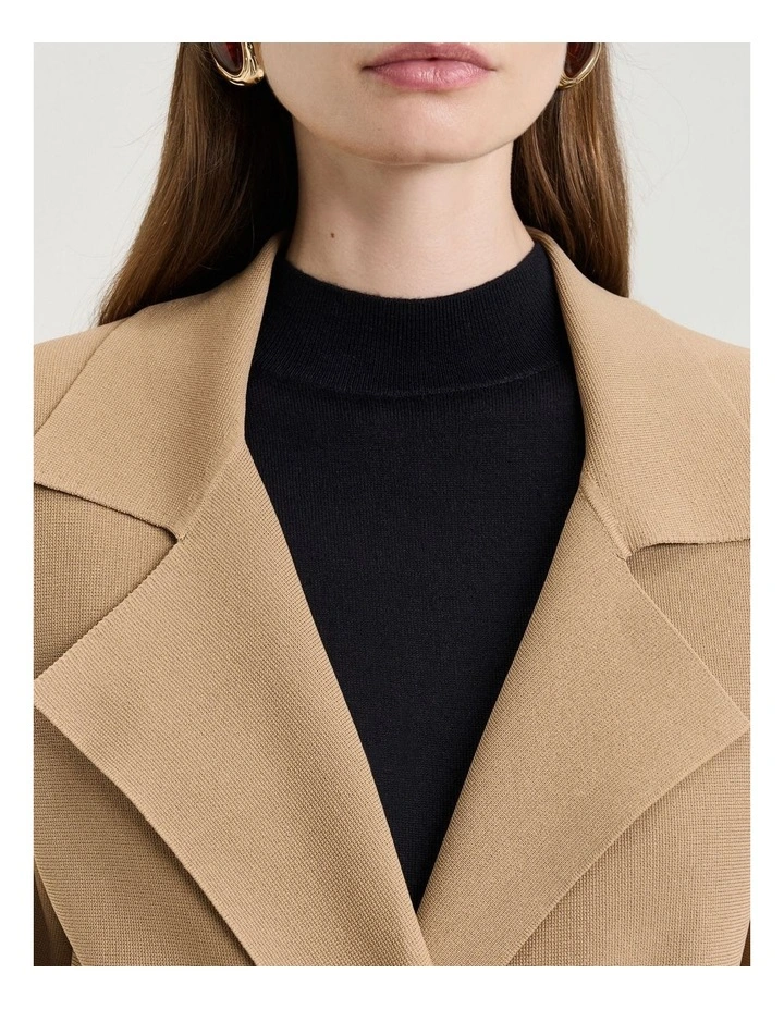 Milano Double Breasted Coat in Camel image 3