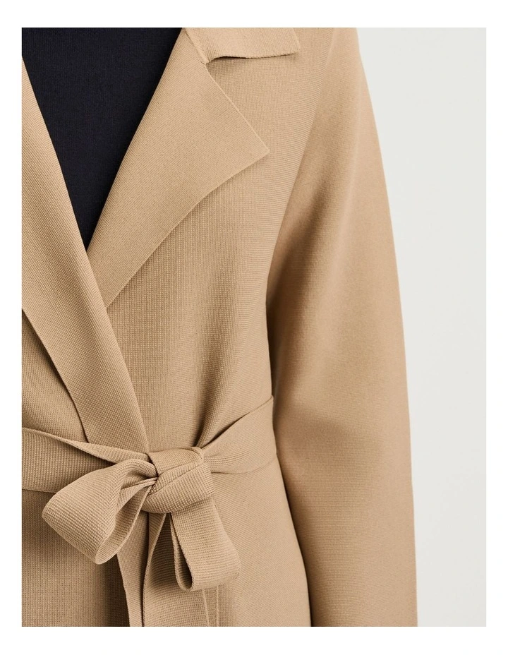 Milano Double Breasted Coat in Camel image 4