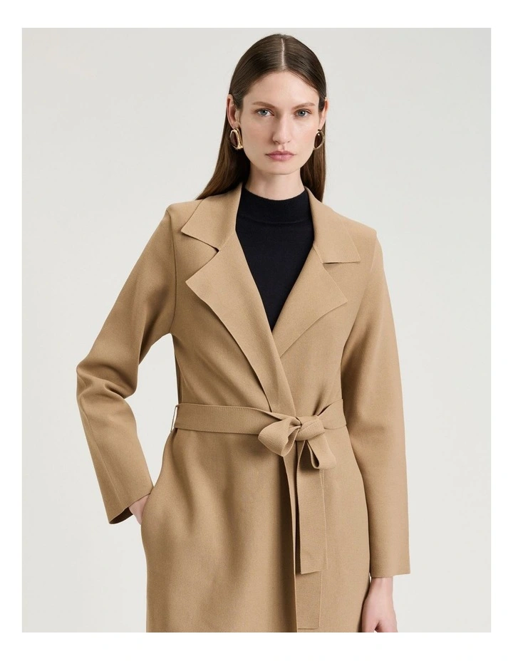 Milano Double Breasted Coat in Camel image 5