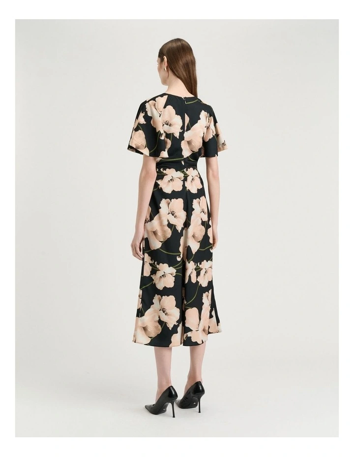 Blush Poppy Satin Back Crepe Dress in Black image 2
