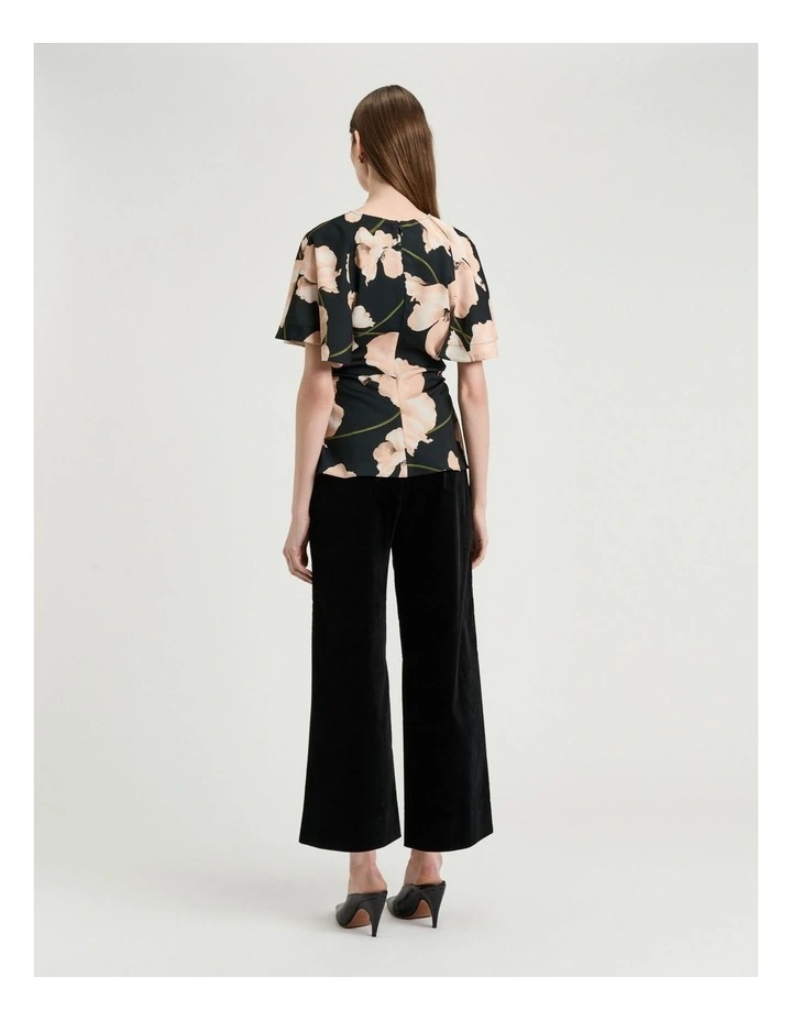Blush Poppy Satin Back Crepe Top in Floral image 2