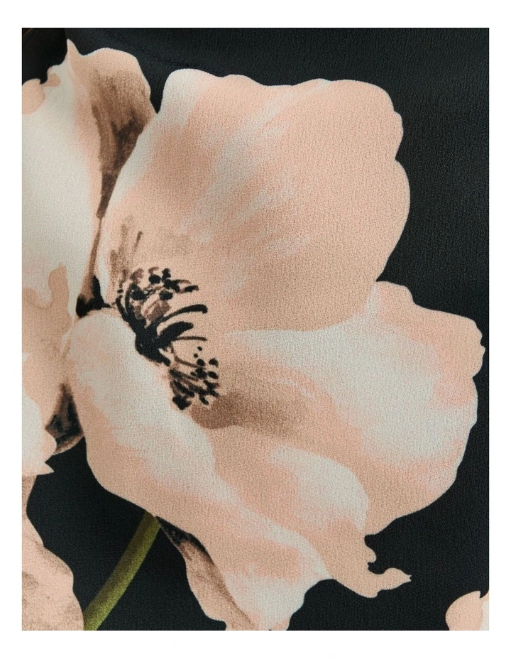 Blush Poppy Satin Back Crepe Top in Floral image 3