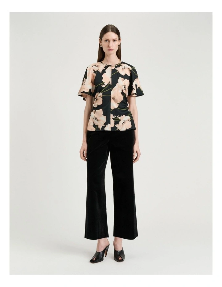 Blush Poppy Satin Back Crepe Top in Floral image 4
