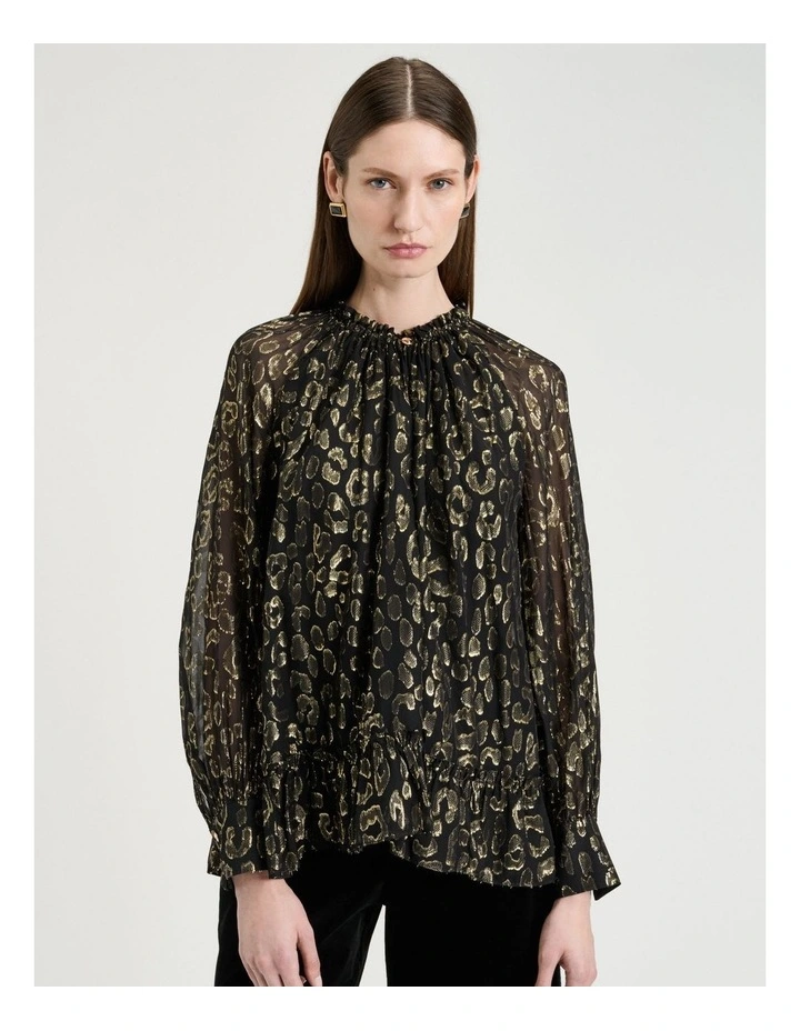 Metallic Jacquard Georgette Blouse image 1