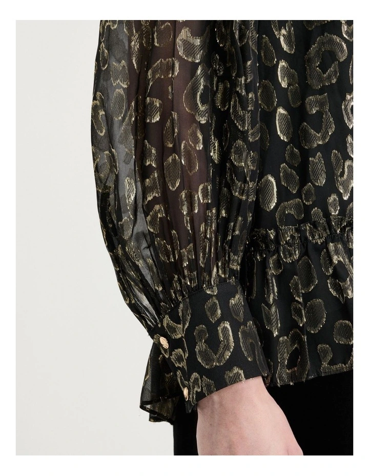 Metallic Jacquard Georgette Blouse image 5