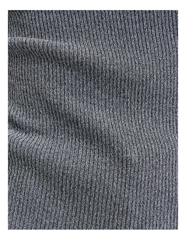 Ribbed Cap Sleeve Boat Neck Knit in Grey image 3