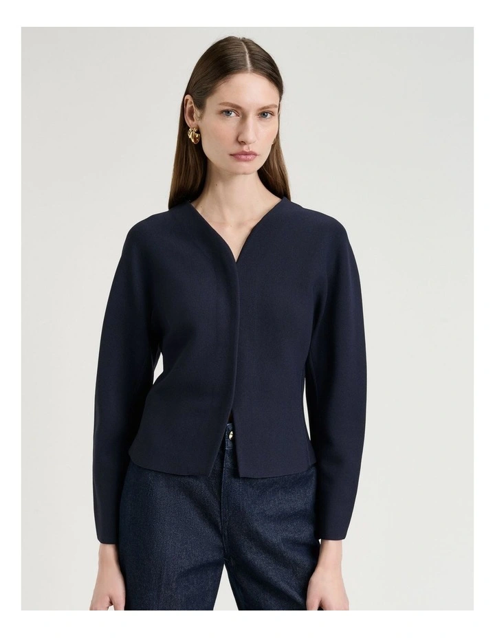 Milano Curved Front Jacket in Navy image 1