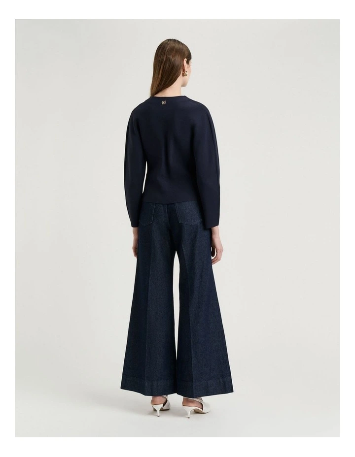 Milano Curved Front Jacket in Navy image 2