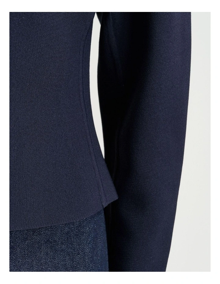 Milano Curved Front Jacket in Navy image 5