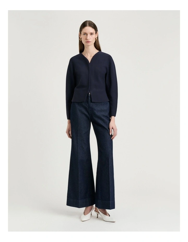 Milano Curved Front Jacket in Navy image 6