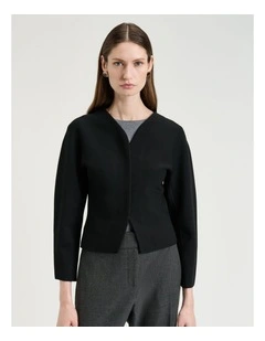 Milano Curved Front Jacket In Black